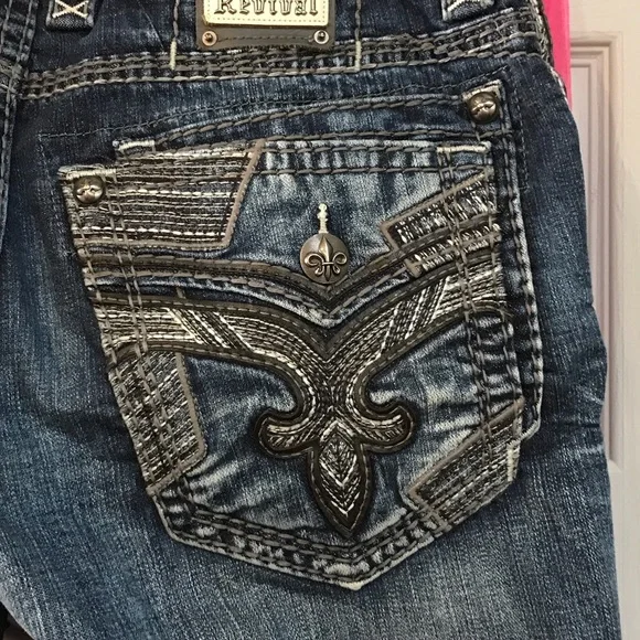 ✨Rock Revival Blue Relaxed Jeans